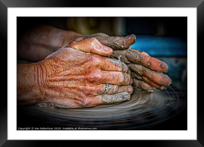 Hands of the Potter Framed Mounted Print by Kev Robertson