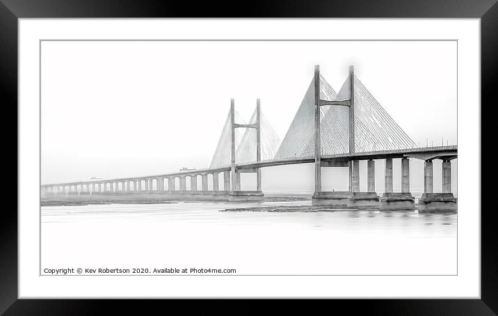 Severn Bridge  Framed Mounted Print by Kev Robertson
