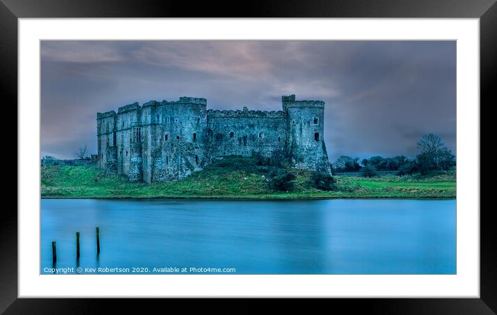 Carew Castle Framed Mounted Print by Kev Robertson