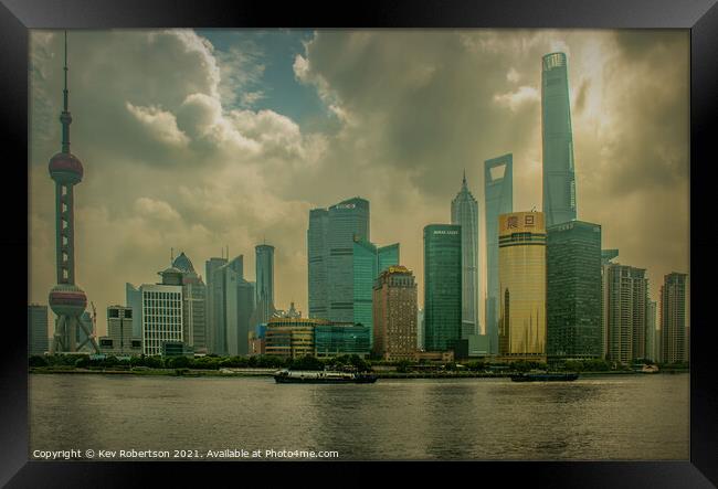 Shanghai cityscape Framed Print by Kev Robertson