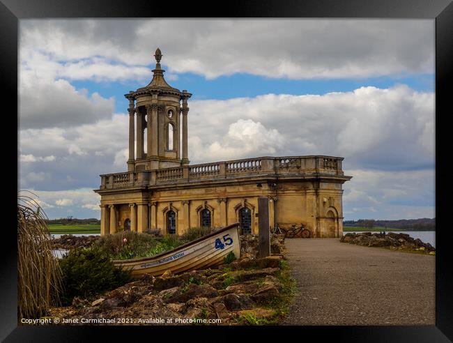 Normanton Church - Rutland Water Framed Print by Janet Carmichael