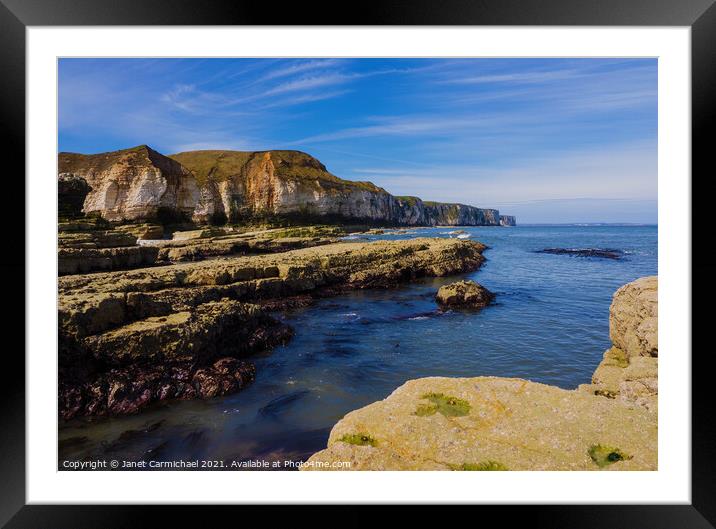 Flamborough Head from Thornwick Nab Framed Mounted Print by Janet Carmichael