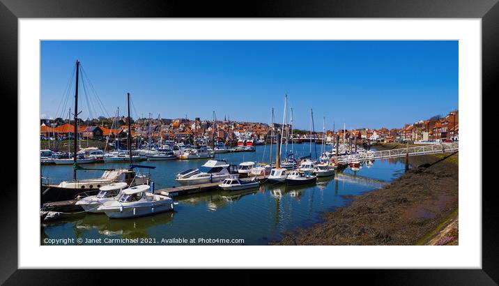Serene Whitby Harbour Framed Mounted Print by Janet Carmichael