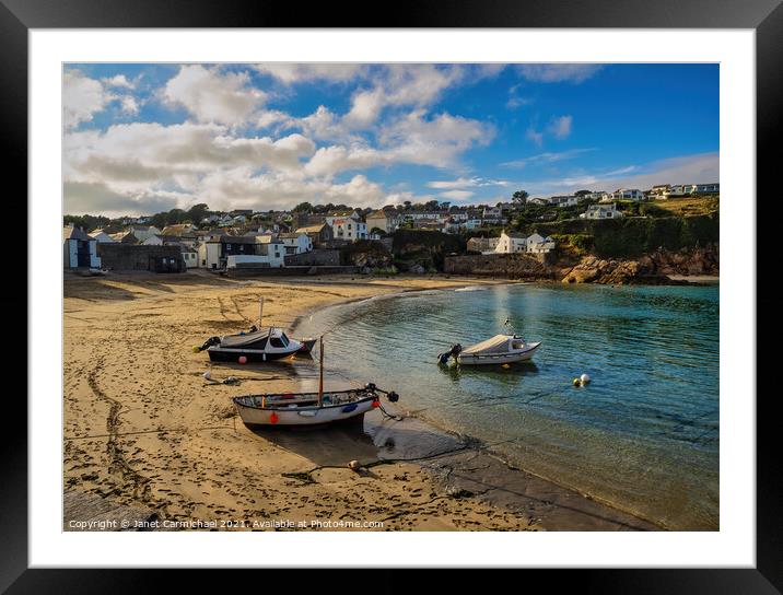 Secluded Cornwall Paradise Framed Mounted Print by Janet Carmichael