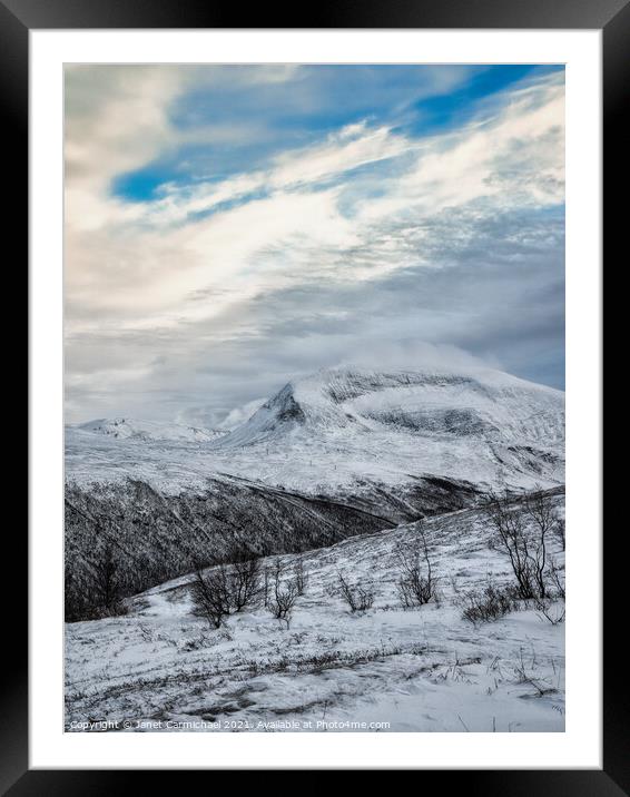 Majestic Tromsdalstinden Framed Mounted Print by Janet Carmichael
