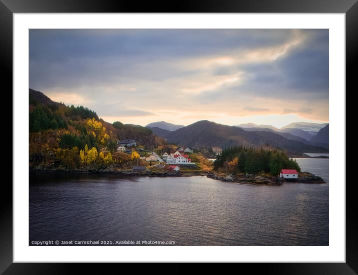 Majestic Autumn Fjordscapes Framed Mounted Print by Janet Carmichael
