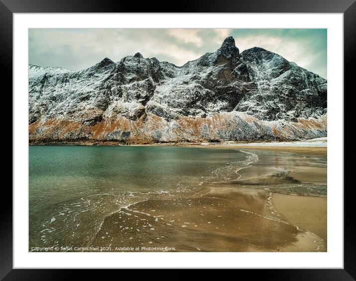 Ersfjord Beach, Senja - Norway Framed Mounted Print by Janet Carmichael