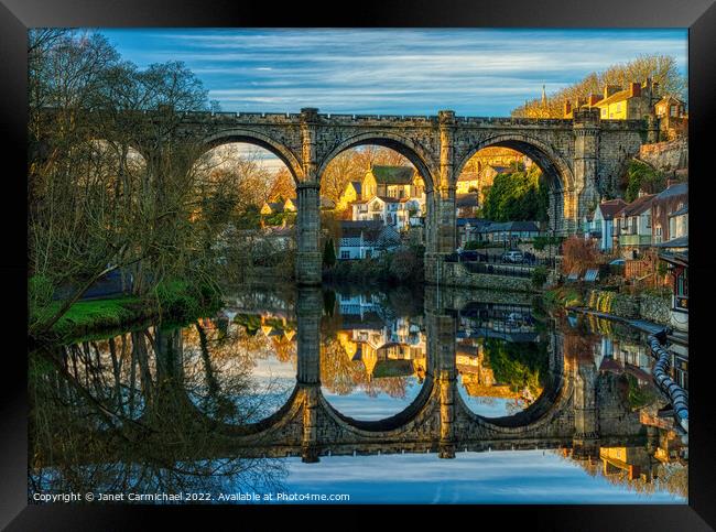 Stunning Reflections of Knaresborough Viaduct Framed Print by Janet Carmichael