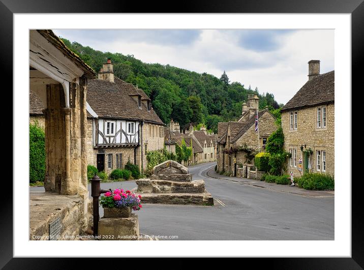 Discover the Historic Charm of Castle Combe Framed Mounted Print by Janet Carmichael
