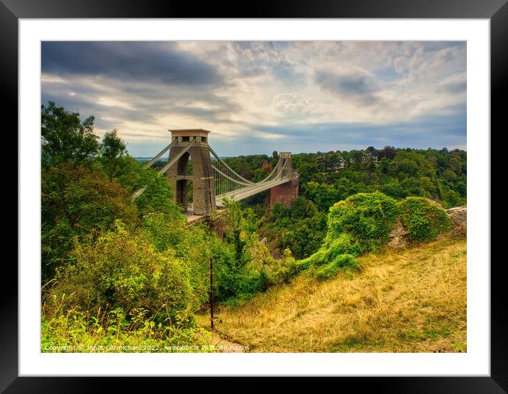 Majestic Clifton Suspension Bridge Framed Mounted Print by Janet Carmichael