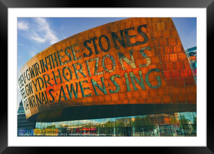 Iconic Arts Centre of Wales Framed Mounted Print by Janet Carmichael