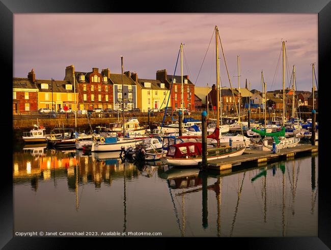 Serenity at Arbroath Harbour Framed Print by Janet Carmichael