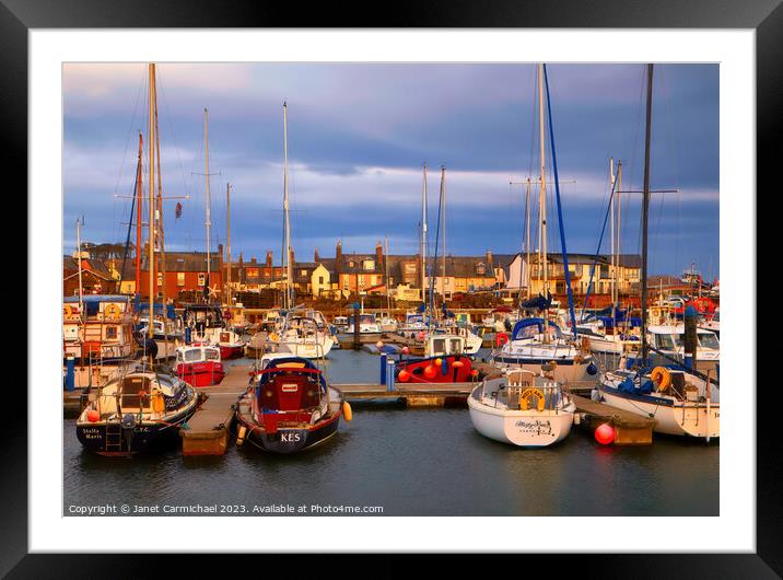 Bright and Bold Arbroath Harbour Framed Mounted Print by Janet Carmichael
