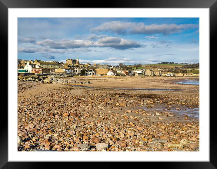 Sunny Stonehaven Beach Framed Mounted Print by Janet Carmichael