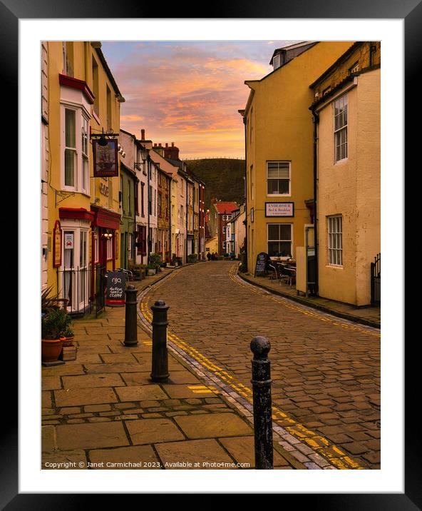 Golden Hour in Quaint Fishing Town Framed Mounted Print by Janet Carmichael
