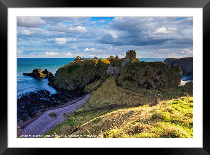 The Mighty Ruins of Dunnottar Castle Framed Mounted Print by Janet Carmichael