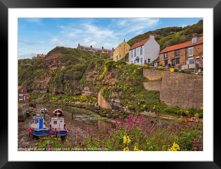 Spring Colour in Staithes Framed Mounted Print by Janet Carmichael