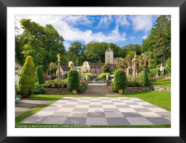 The Iconic Portmeirion Chessboard Framed Mounted Print by Janet Carmichael