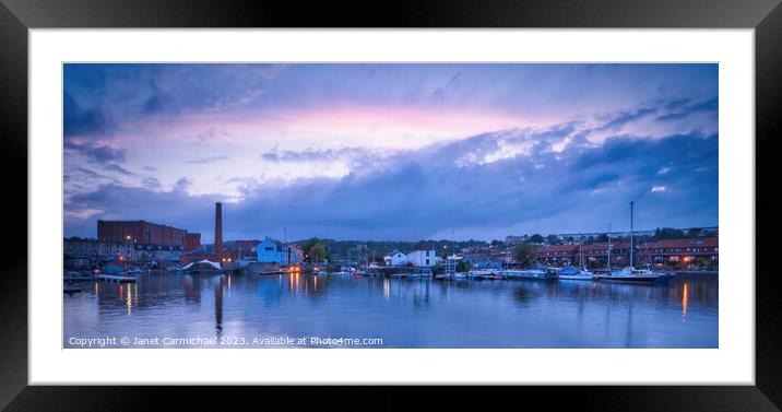 Baltic Wharf Sunset, Bristol Framed Mounted Print by Janet Carmichael