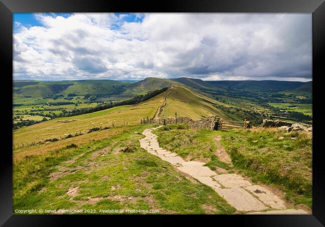 The Great Ridge Walk to Mam Tor Framed Print by Janet Carmichael