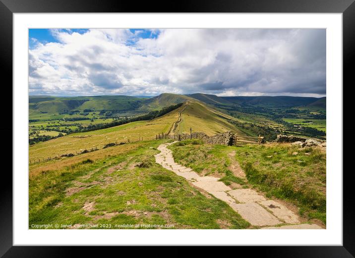 The Great Ridge Walk to Mam Tor Framed Mounted Print by Janet Carmichael