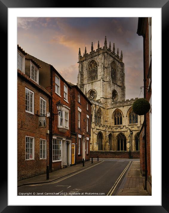 The Back Streets of Beverley, East Yorkshire Framed Mounted Print by Janet Carmichael
