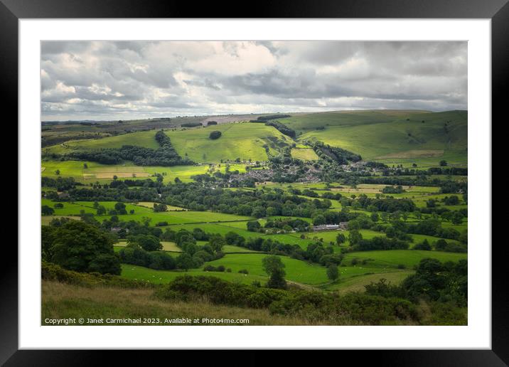 Castleton and the Hope Valley Vista - Peak Distric Framed Mounted Print by Janet Carmichael