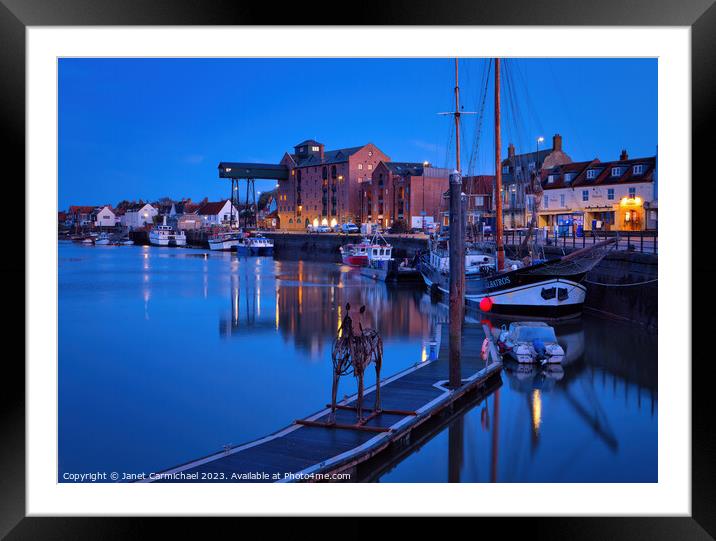 Wells Next the Sea at Night Framed Mounted Print by Janet Carmichael