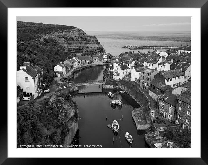 Historic Staithes Framed Mounted Print by Janet Carmichael