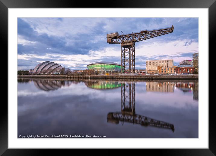 Clyde Waterfront in Glasgow Framed Mounted Print by Janet Carmichael