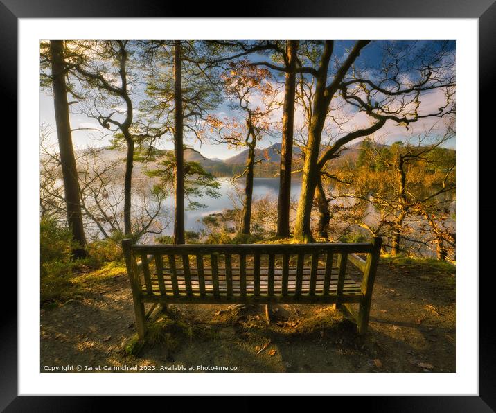 Surrounded by Nature - Friars Crag Bench Framed Mounted Print by Janet Carmichael