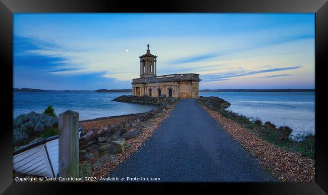 Dawn Breaks over Rutland Water Framed Print by Janet Carmichael