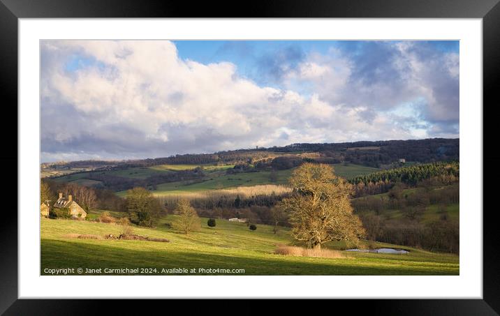 Cotswold Countryside Framed Mounted Print by Janet Carmichael