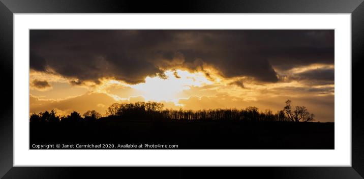Majestic Sunset Skies Framed Mounted Print by Janet Carmichael