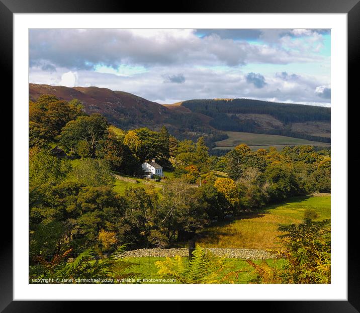 Tranquil Autumn Retreat Framed Mounted Print by Janet Carmichael