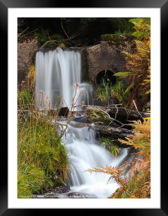 Serene Secret Waterfall Framed Mounted Print by Janet Carmichael