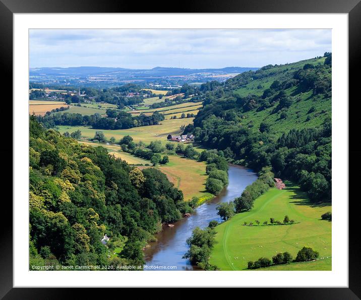 Wye Valley from Symonds Yat Rock - Forest of Dean Framed Mounted Print by Janet Carmichael
