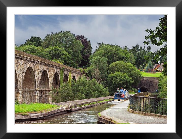 Chirk Aqueduct and Viaduct Framed Mounted Print by Janet Carmichael