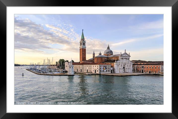 Church of San Giorgio Maggiore, Venice Framed Mounted Print by Janet Carmichael