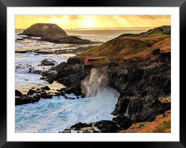 Sunset at Phillip Island Framed Mounted Print by Janet Carmichael