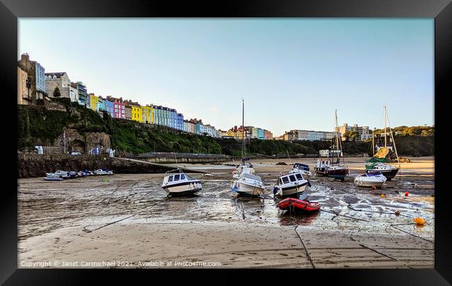 Picturesque Tenby Harbour Framed Print by Janet Carmichael