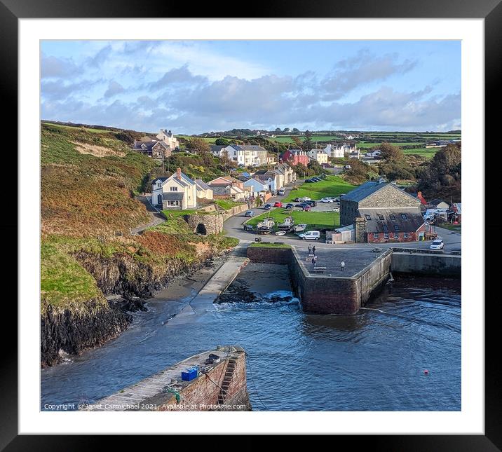 Captivating Porthgain Harbor Framed Mounted Print by Janet Carmichael