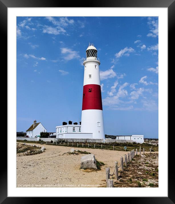 Iconic Portland Bill Lighthouse Framed Mounted Print by Janet Carmichael