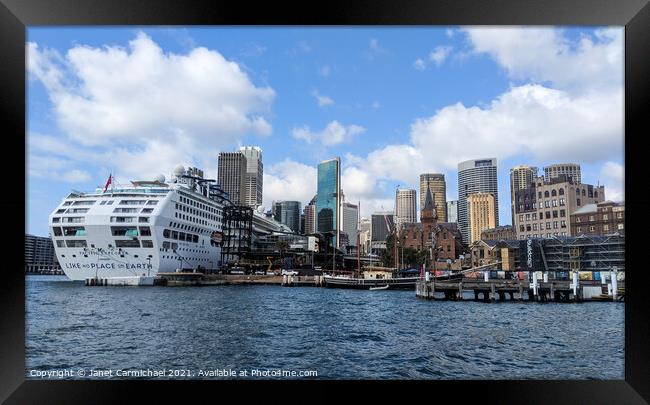 Sydney Harbour Skyline Framed Print by Janet Carmichael