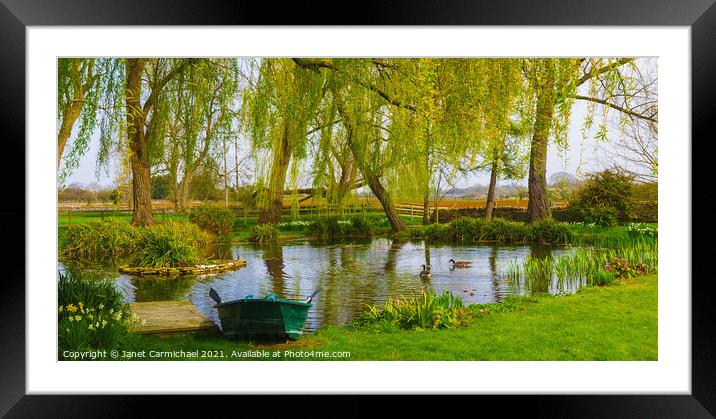 Tranquil Countryside Serenity Framed Mounted Print by Janet Carmichael