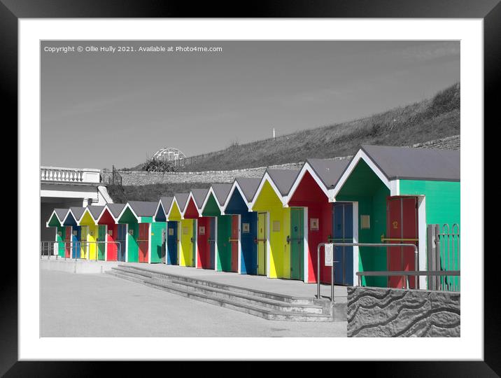 colourful seaside beach huts Framed Mounted Print by Ollie Hully