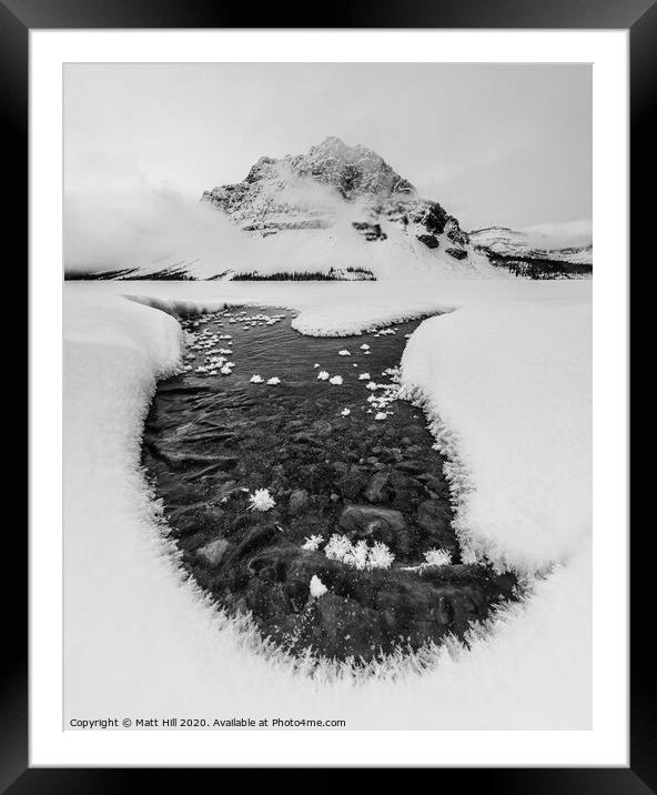 Freeze Up on Bow Lake  Framed Mounted Print by Matt Hill