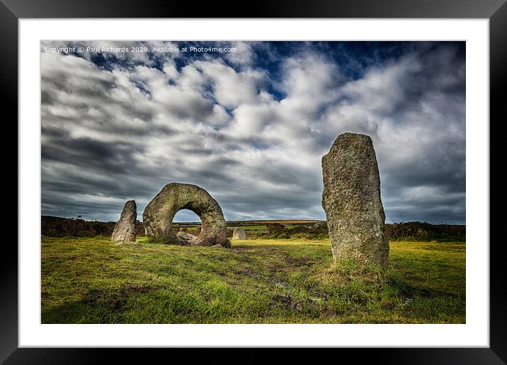 Men-an-tol, in Cornwall Framed Mounted Print by Paul Richards