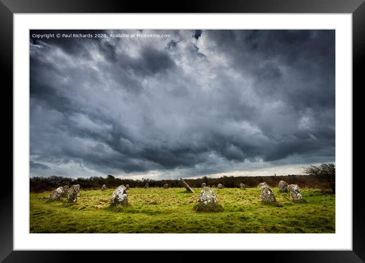 Boscawen-un stone circle Framed Mounted Print by Paul Richards