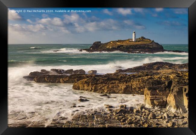 Godrevy lighthouse Framed Print by Paul Richards